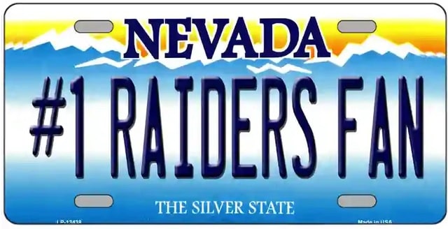 #1  Raiders Fan License Plate Style Sign