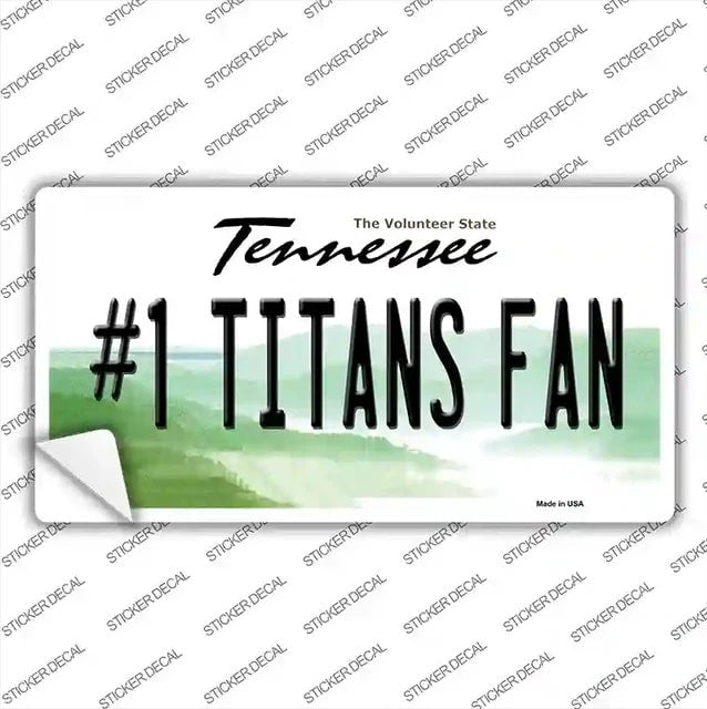 Number One Titans Fan Bumper Sticker 6X3 Inches