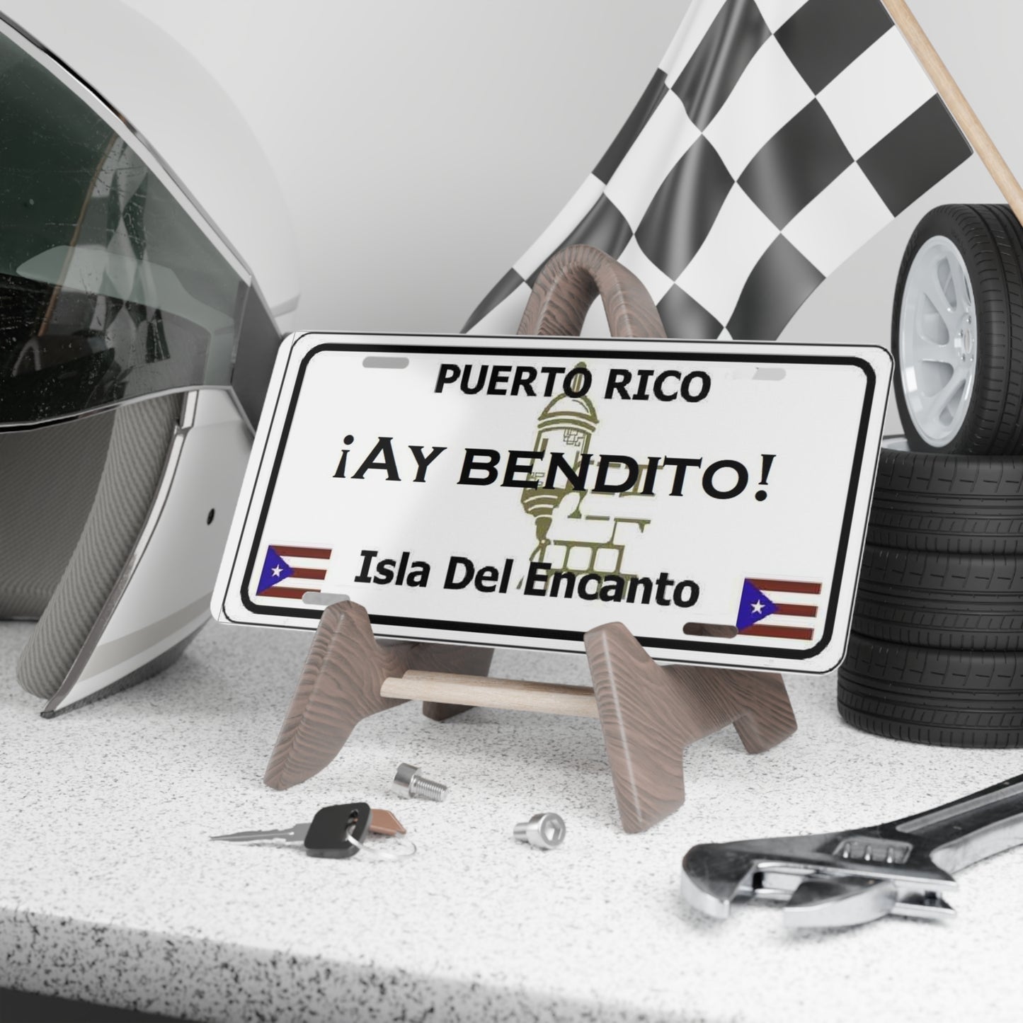 Ay- Bendito Puerto Rico Style Vanity License Plate