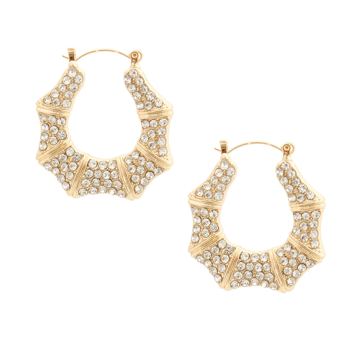 Gold Bling Bamboo Hoops