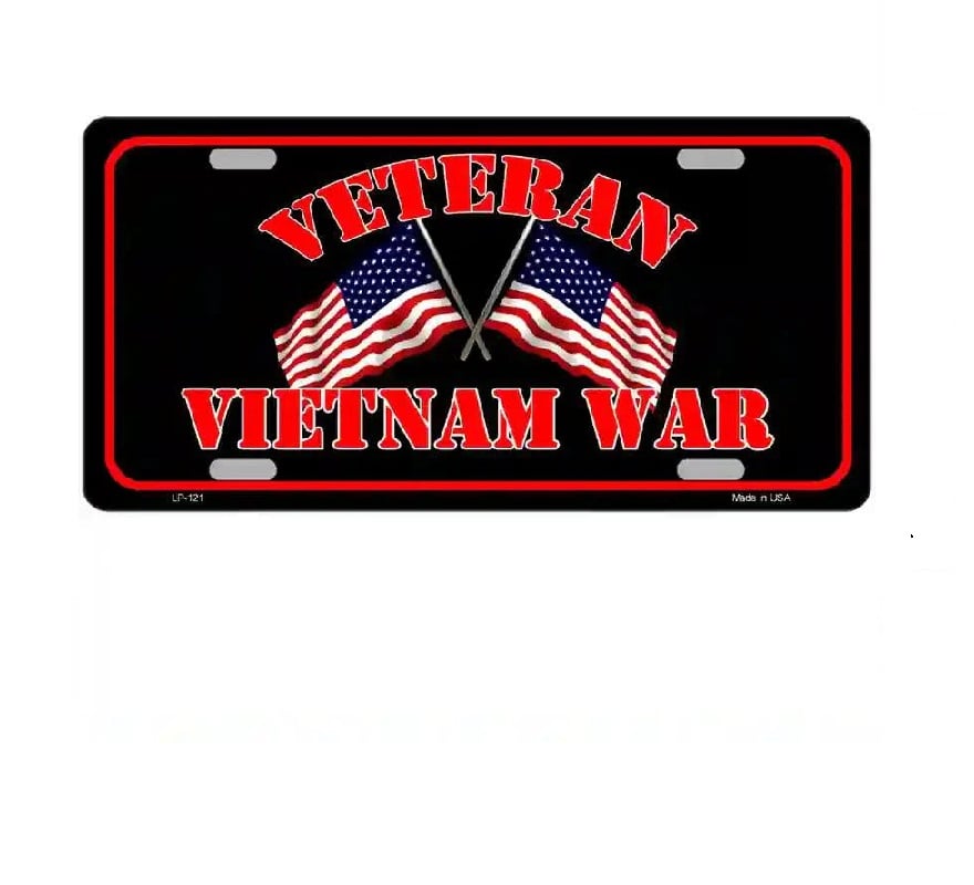 Vietnam War Veteran Novelty Metal License Plate