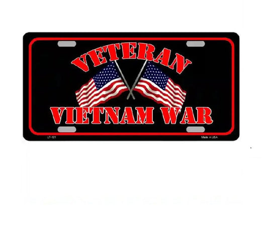 Vietnam War Veteran Novelty Metal License Plate