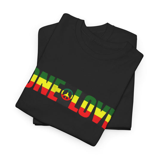 One Love Jamaica Marley Rasta Unisex Heavy Cotton Tee Shirt