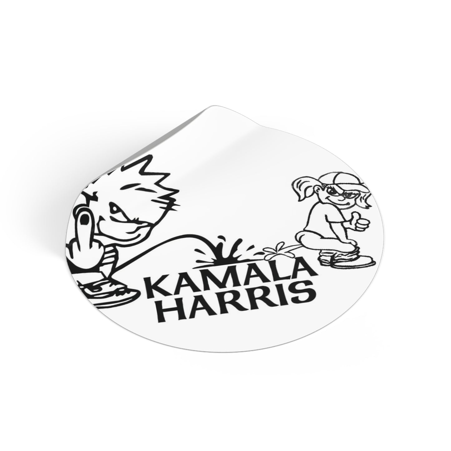 Kamala Harris Pissed On Round Vinyl Stickers