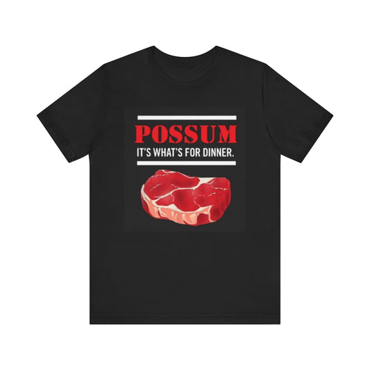 Possum Dinner Black Graphic Tee, Funny Meat Lovers Shirt