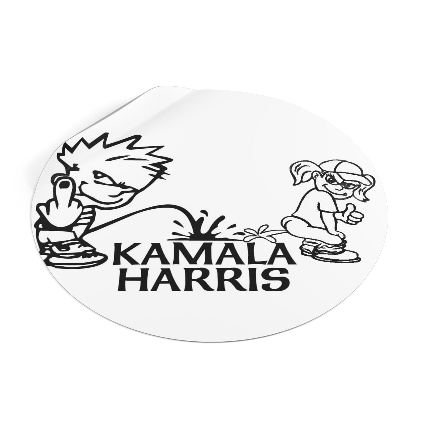 Kamala Harris Pissed On Round Vinyl Stickers