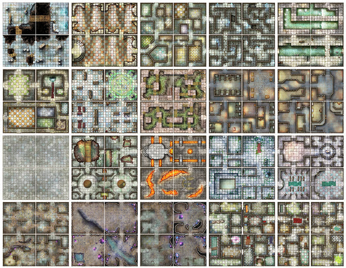 Collection of variously styled mosaics arranged in a grid.