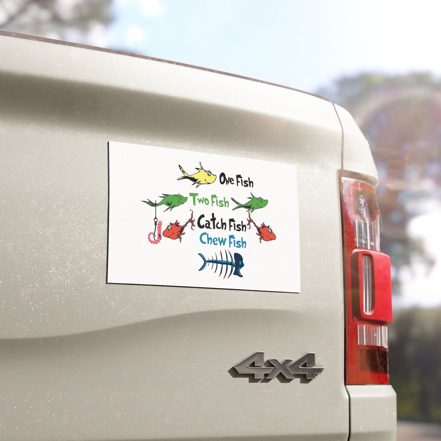 One Fish Two Fish Catch Fish Chew Fish Car Magnets