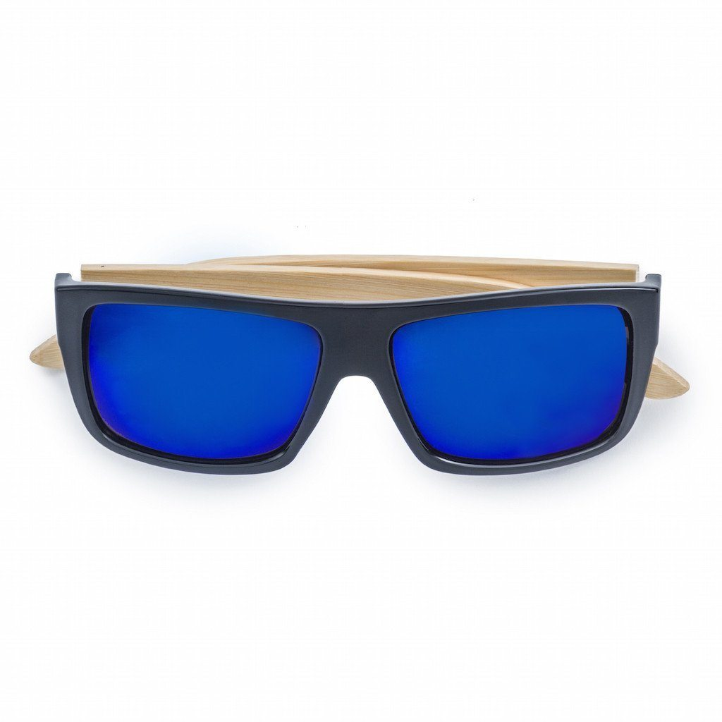 Sport Bamboo Sunglasses with Blue Lens
