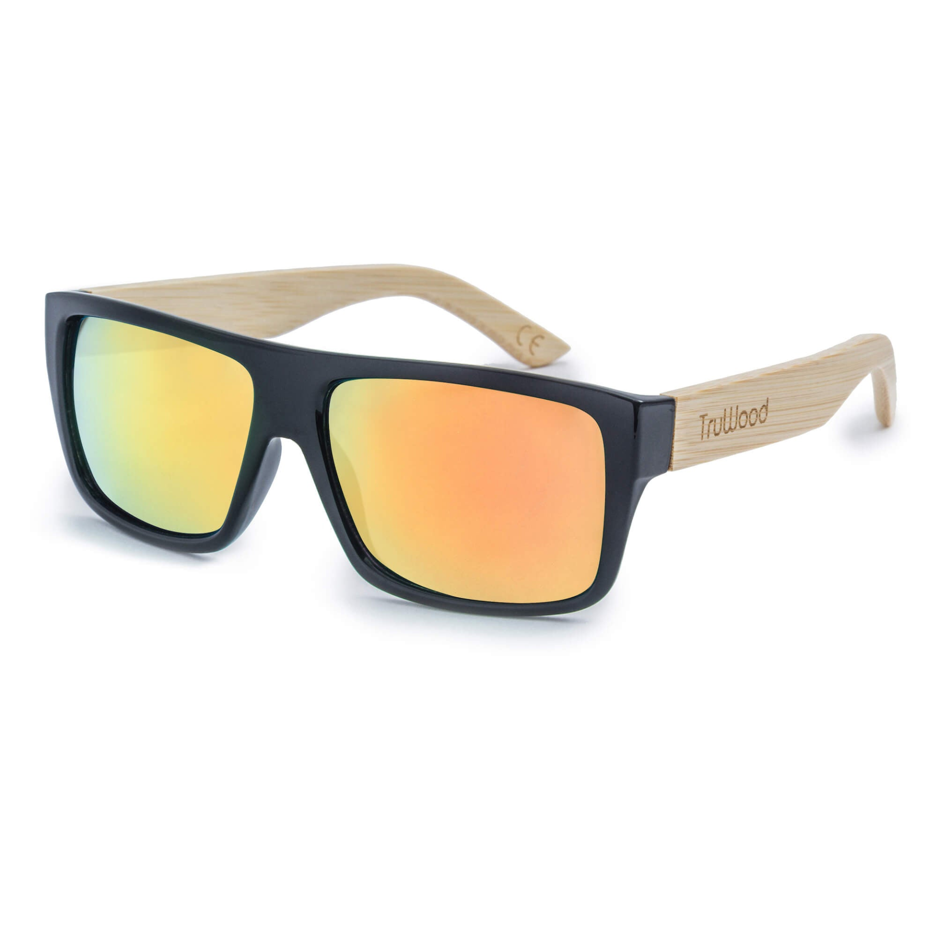 Sport Bamboo Sunglasses with Yellow Lens Side View