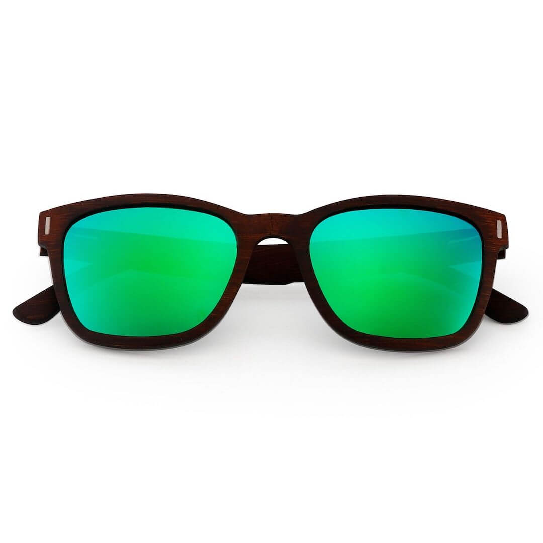 Ultimate - Blue Bamboo Sunglasses Green Lens