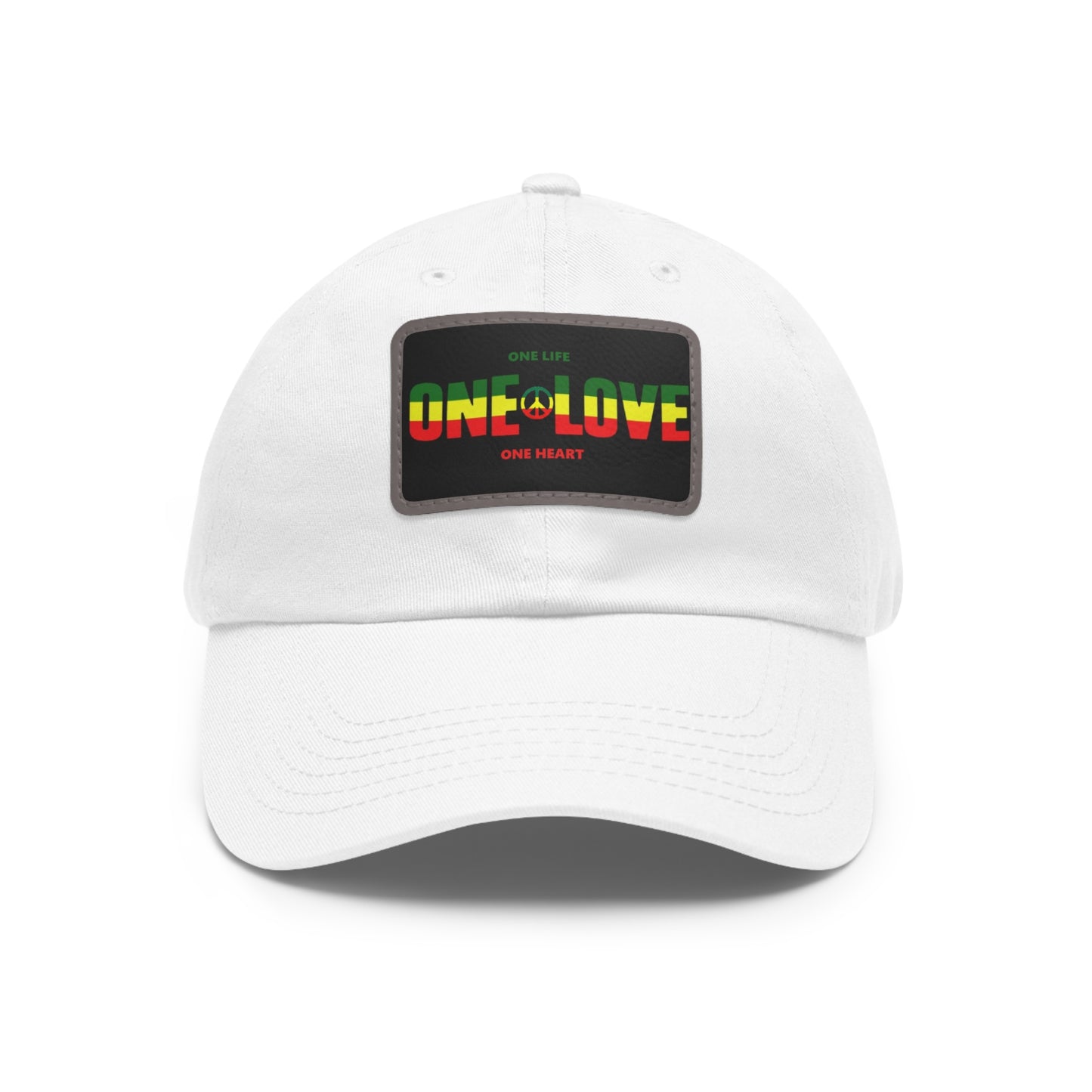 One Love Jamaica Marley Rasta Ball Cap with Leather Patch