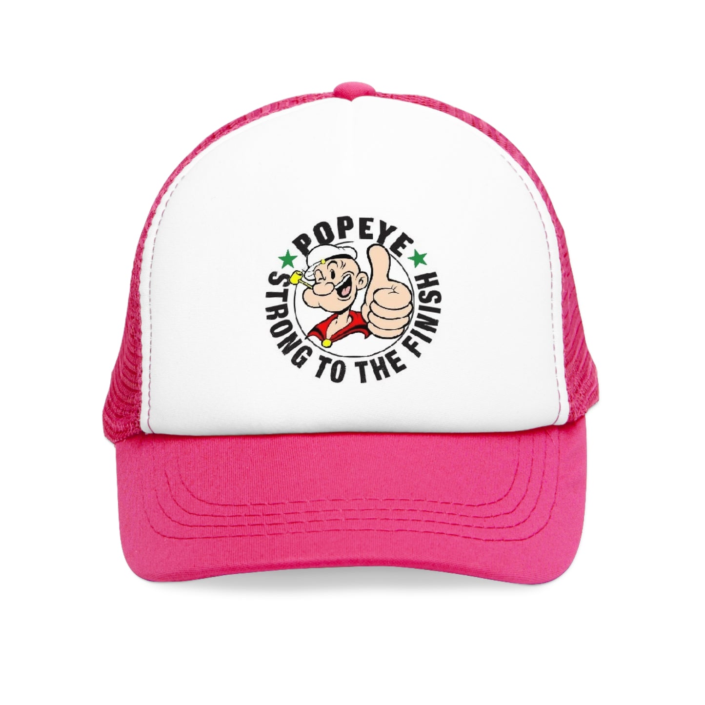 Popeye Strong To The Finish Mesh Ball Cap in Pink