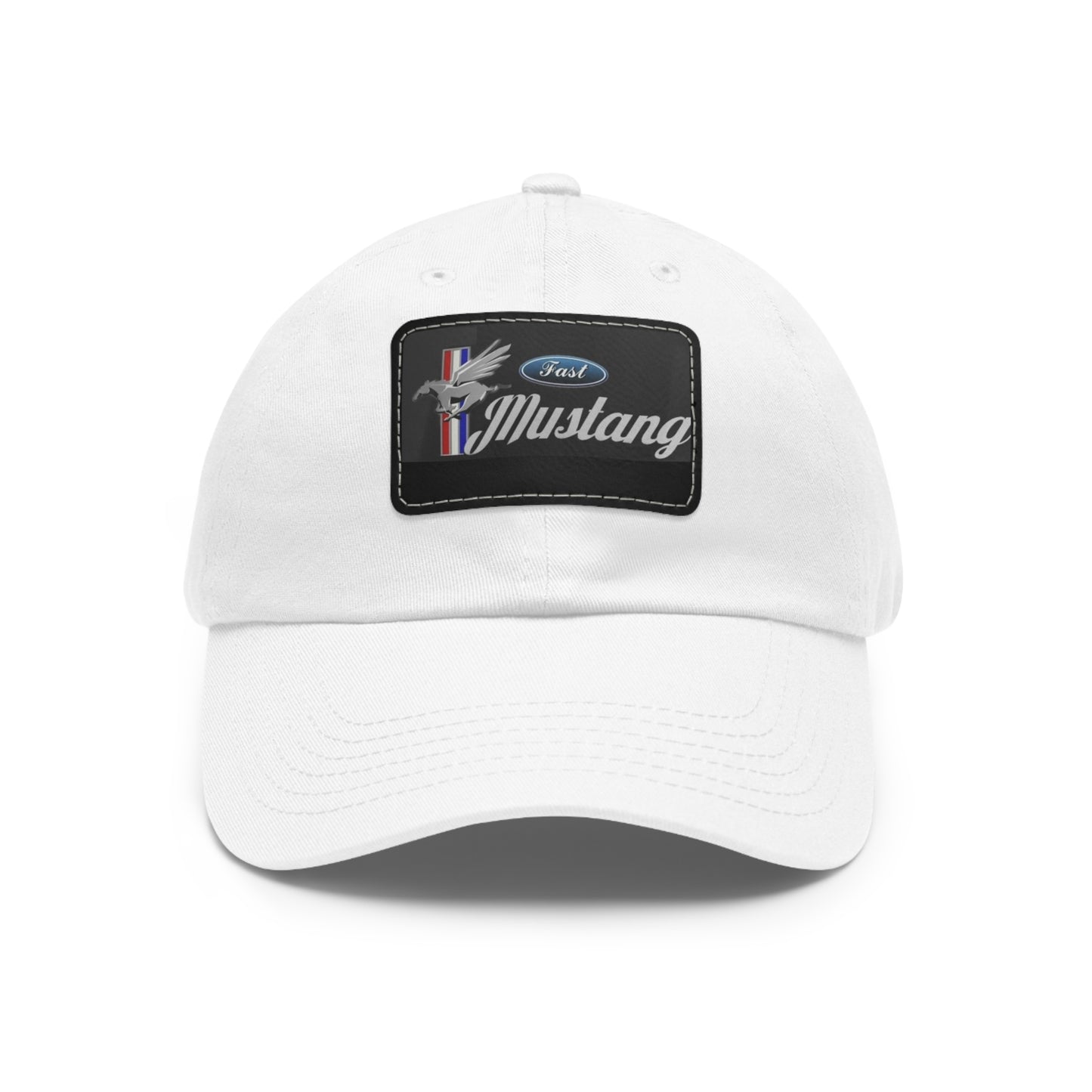 Fast Mustang Black Hat with Black Leather Patch