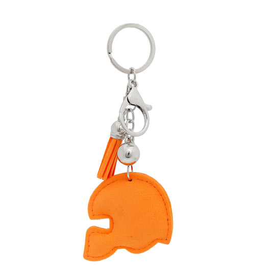 Orange Football Helmet Keychain Bag Charm