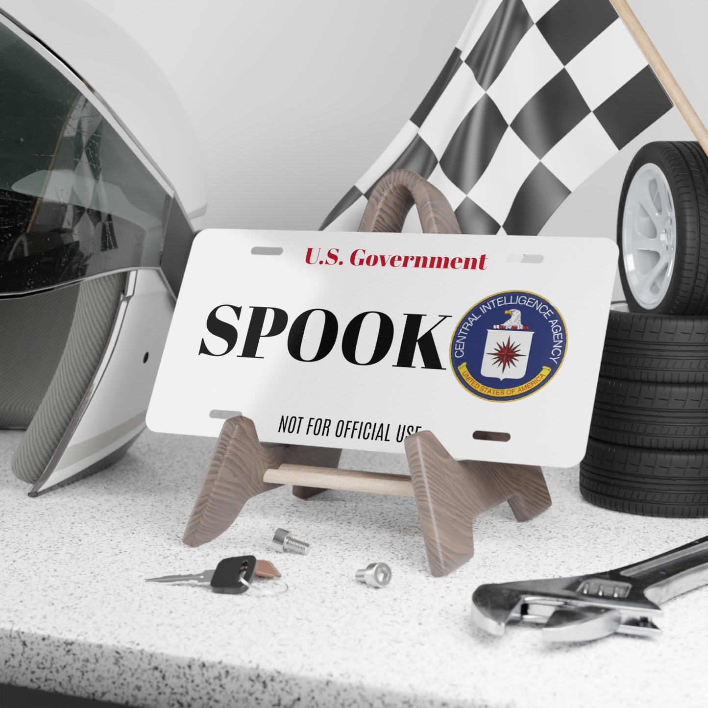 CIA Spook Vanity License Plate