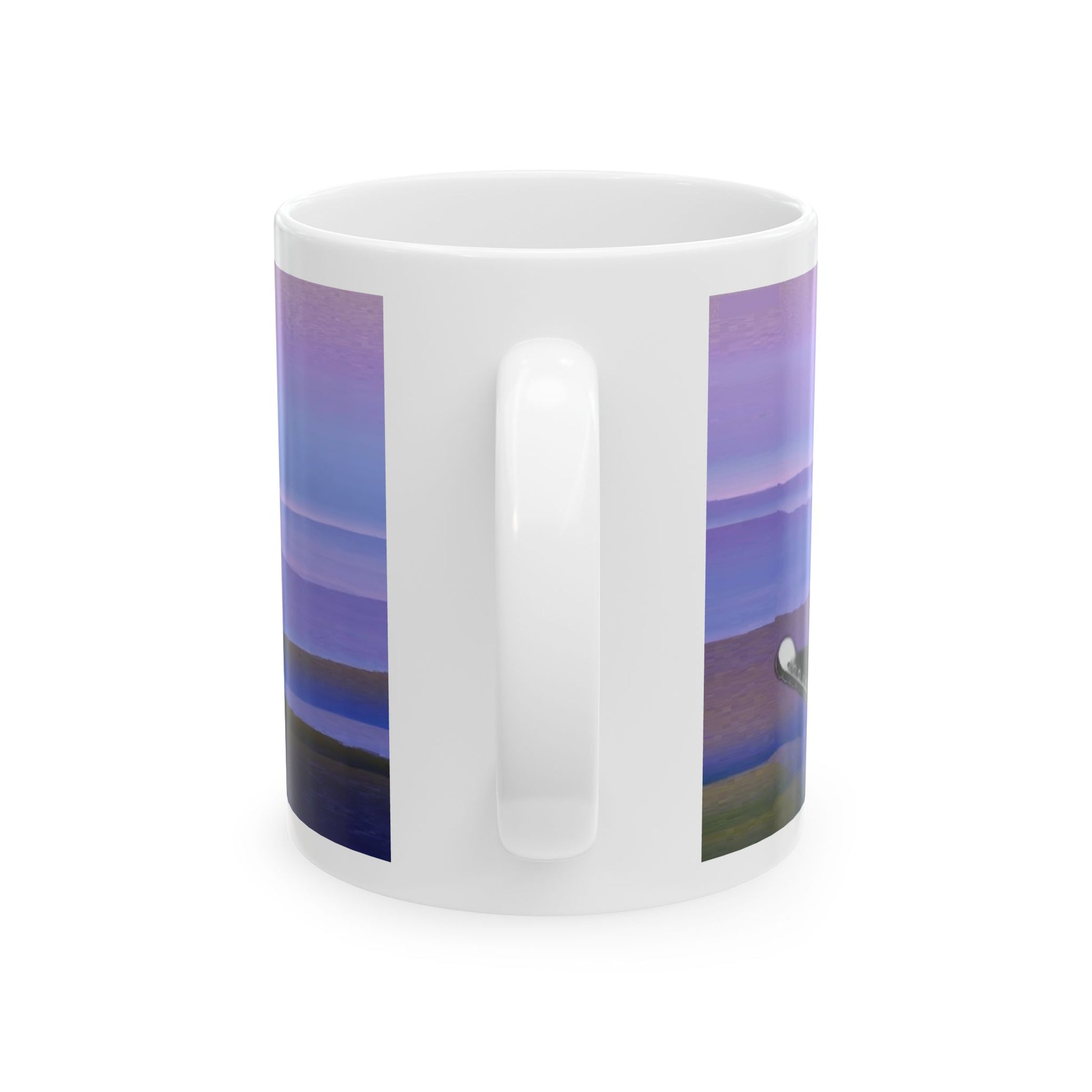 rear view Jimi Hendrix Purple Landscape Ceramic Mug