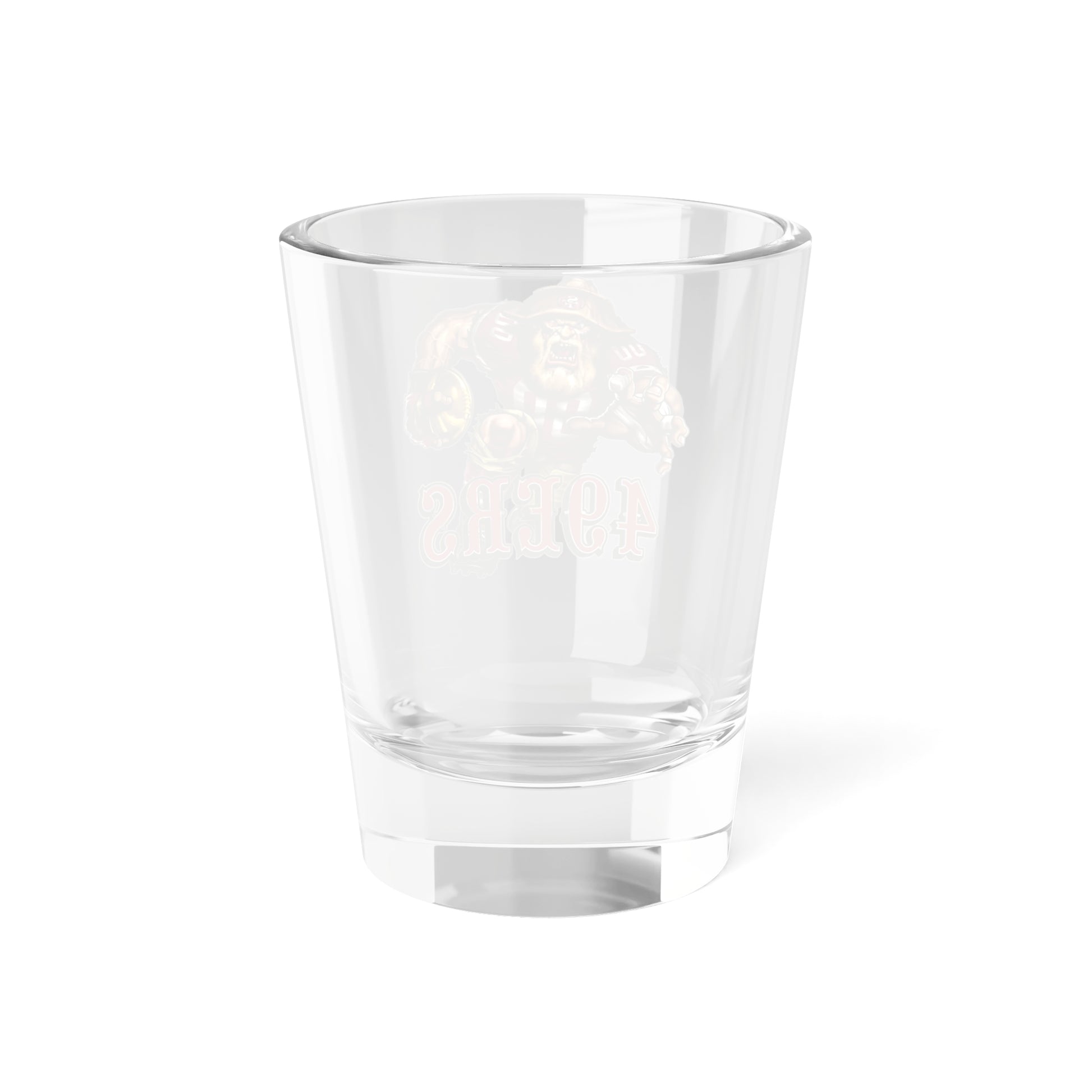 Rear View Shot Glass - 49ers Mascot Player Design