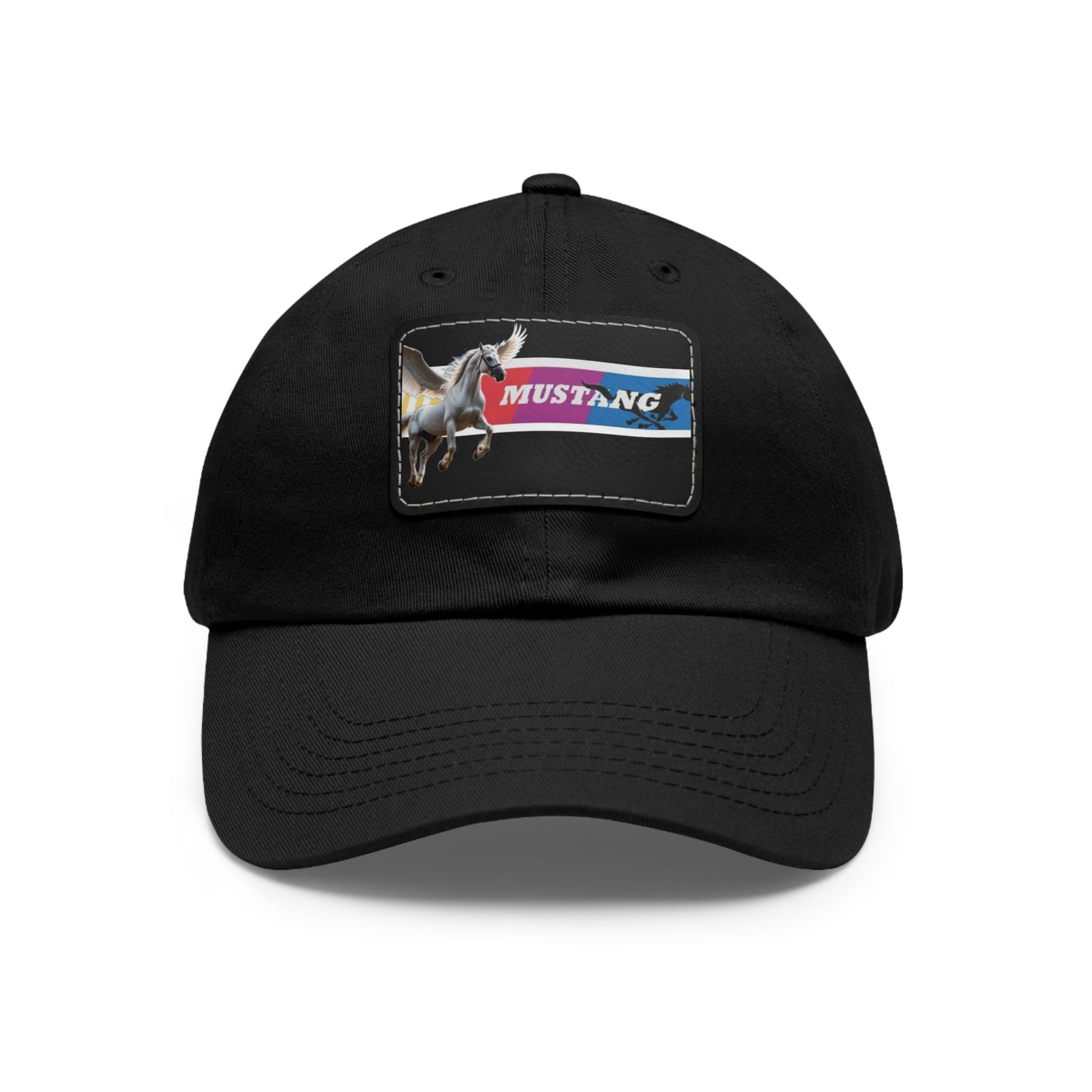 Mustang Pegasus Flying Horse Hat with Leather Patch