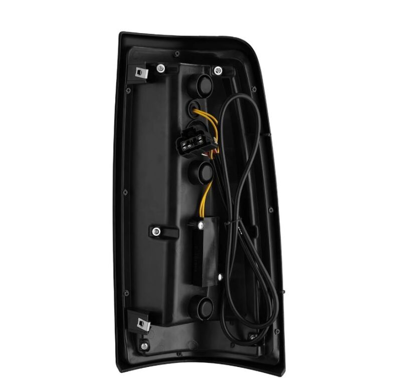 Wiring of tail lights on a white background