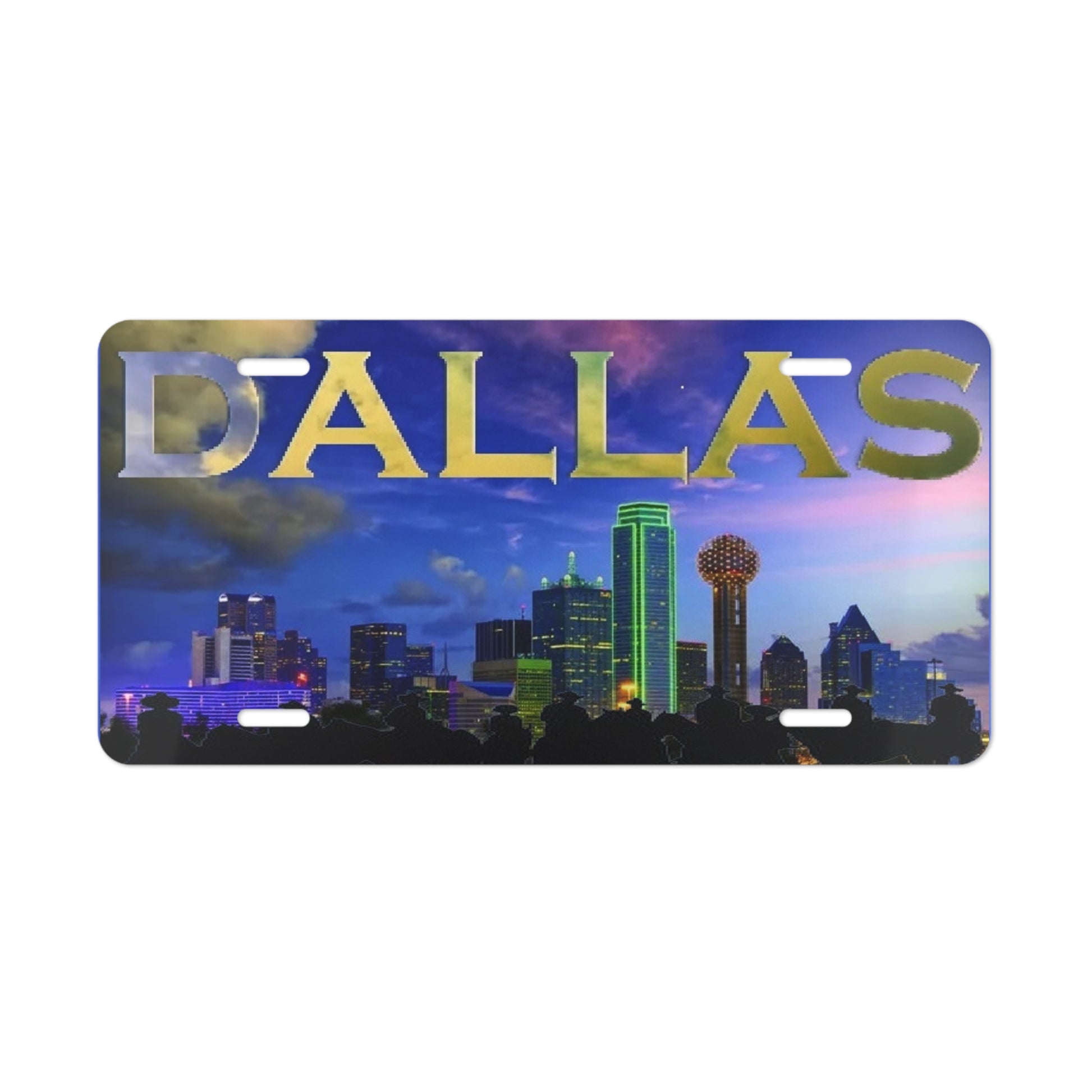 Dallas Texas Skyline Vanity License Plate