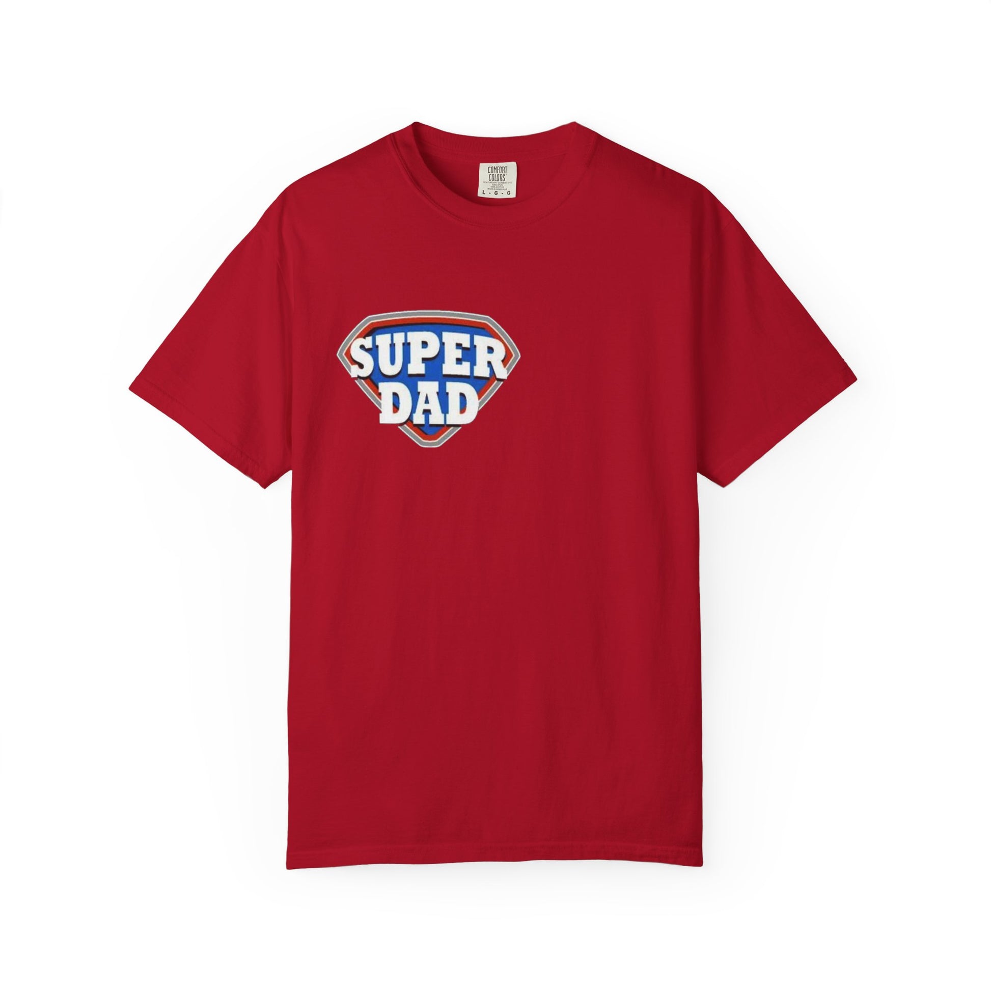 Super Dad Garment-Dyed T-shirt,. Unique Dad Apparel Red