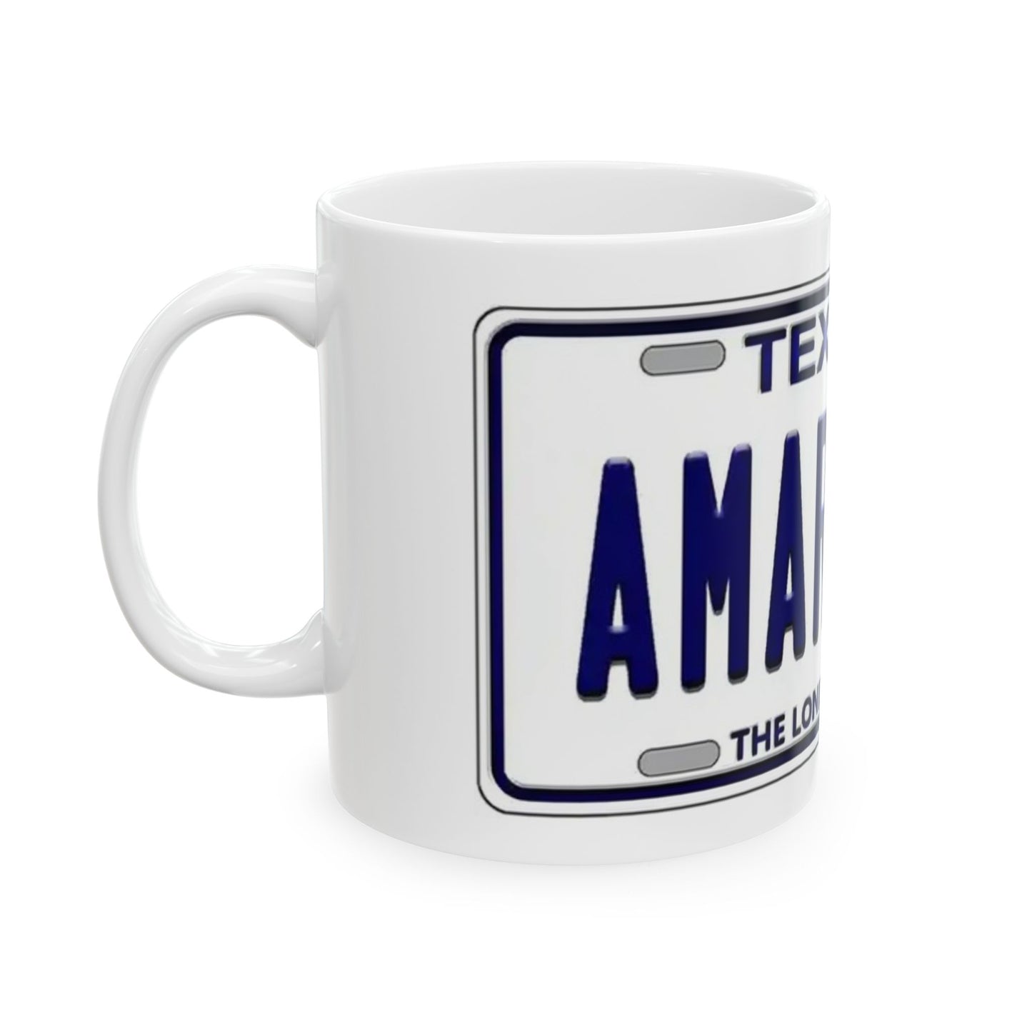 Amarillo Texas Ceramic License Plate Mug