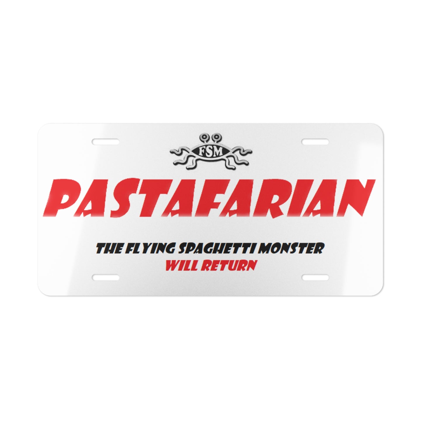 Flying Spaghetti Monster Pastafarian Vanity License Plate