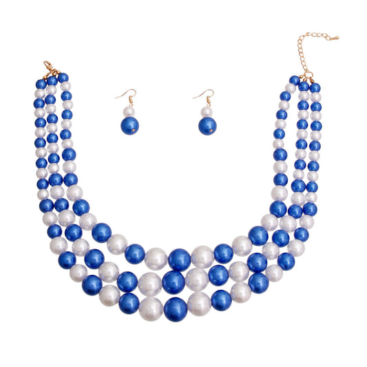 Blue and White Pearl 3 Layer ZPB Set