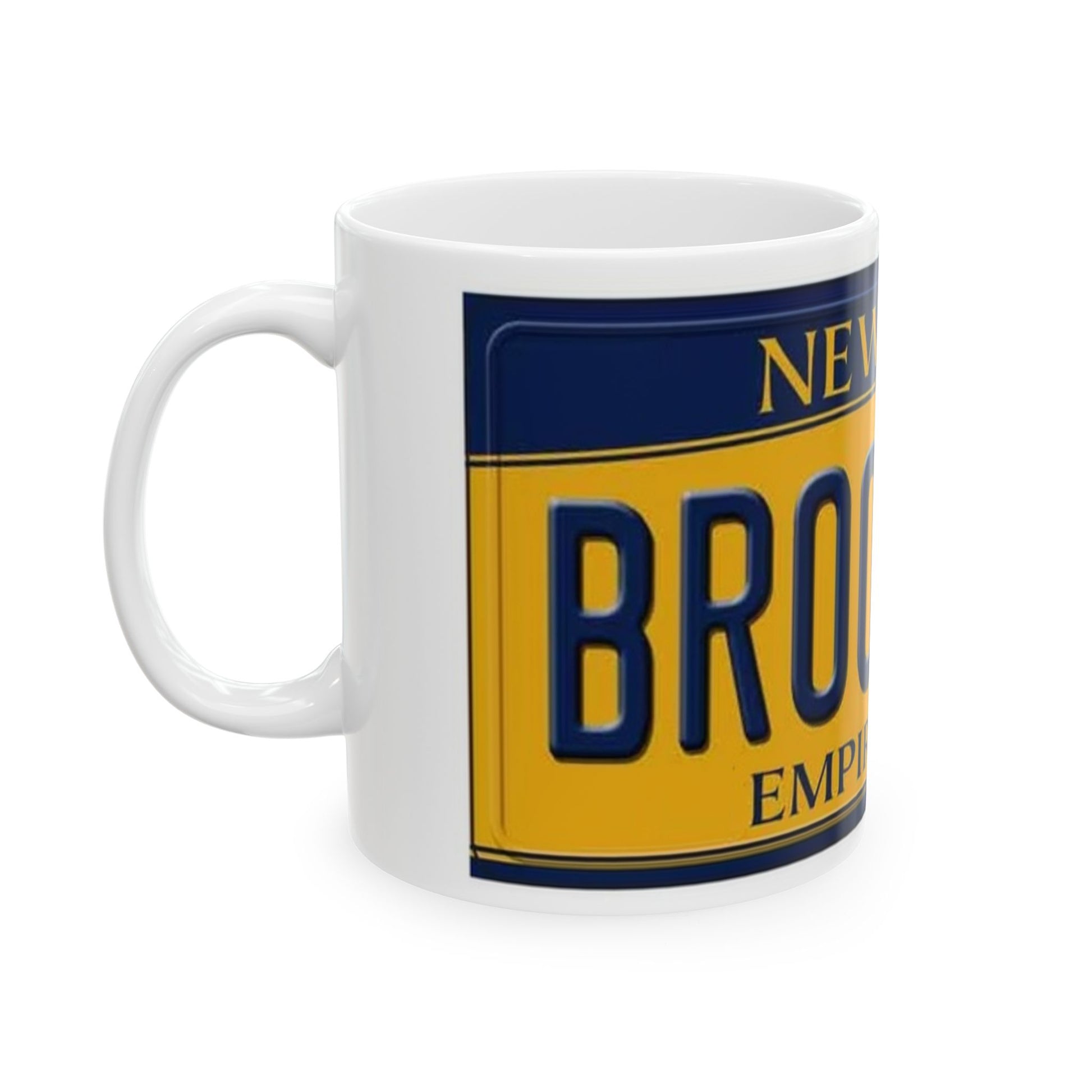 Right Angle View Brooklyn New York Retro Style Ceramic Mug