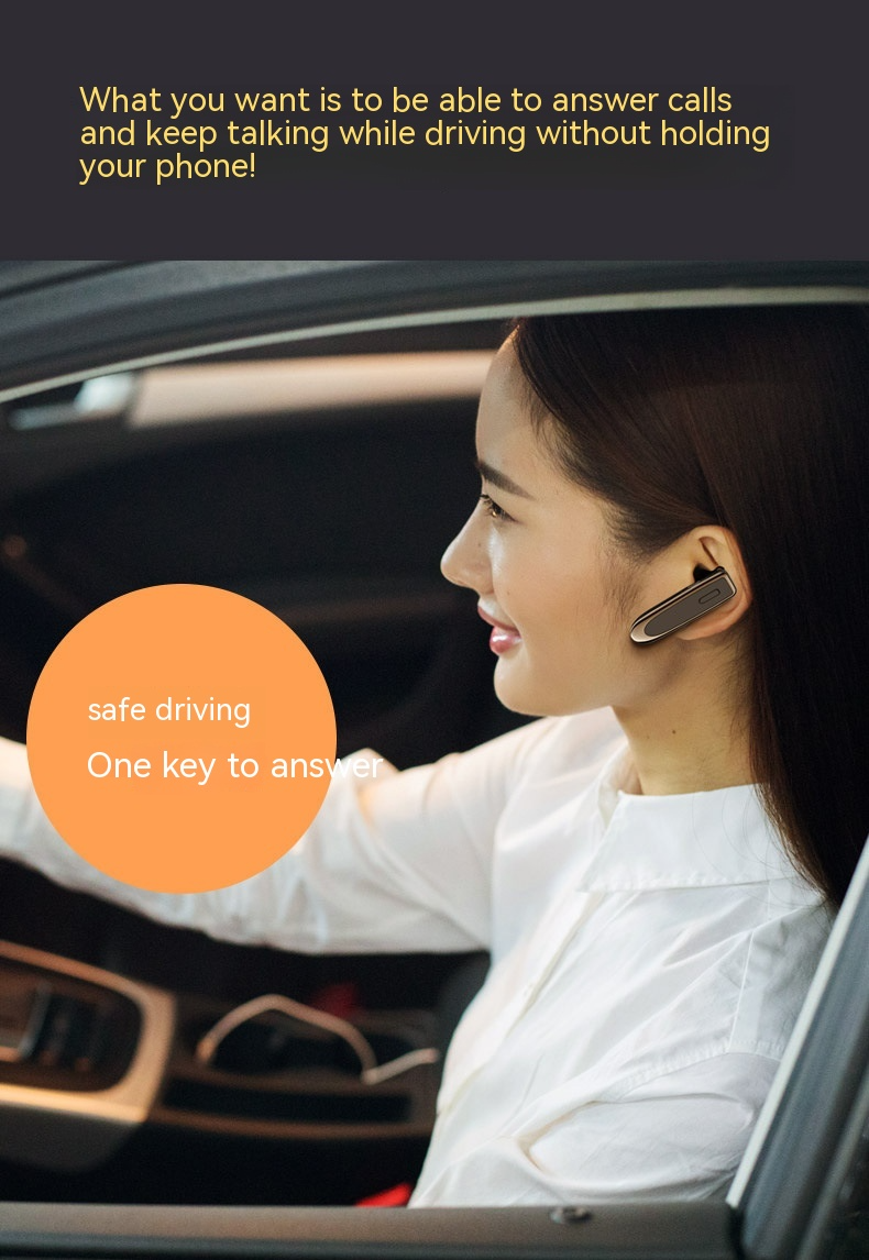 Bluetooth Headset Bluetooth 5.0 Earpiece Dual Mic Noise Cancelling Bluetooth Earpiece 16Hrs Talktime Wireless Headset Hands-Free Earphone for Truck Driver Handsfree Headphones Mini Wireless Earphone Earbud Earpiece