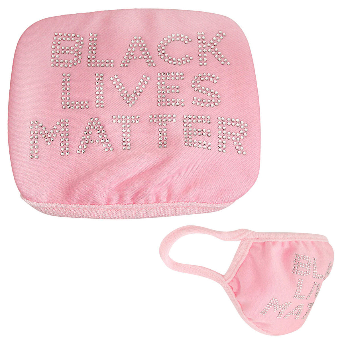 Pink Rhinestone BLACK LIVES MATTER Mask