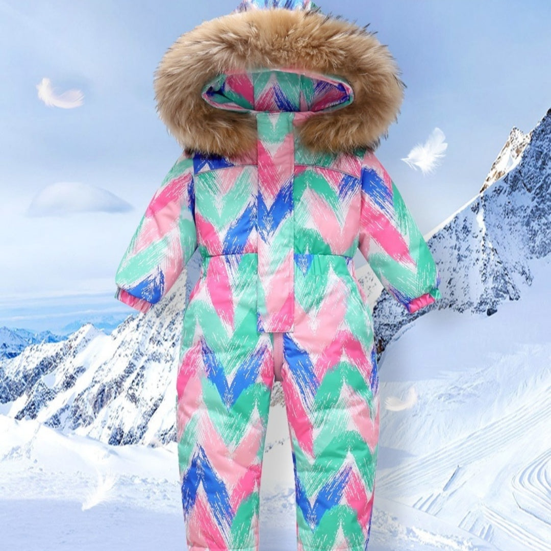Modern Trend NEW Children's Clothing Jacket Snow Wear Coat Jumpsuit for Girls And Boys Winter Ski Suit For Kids