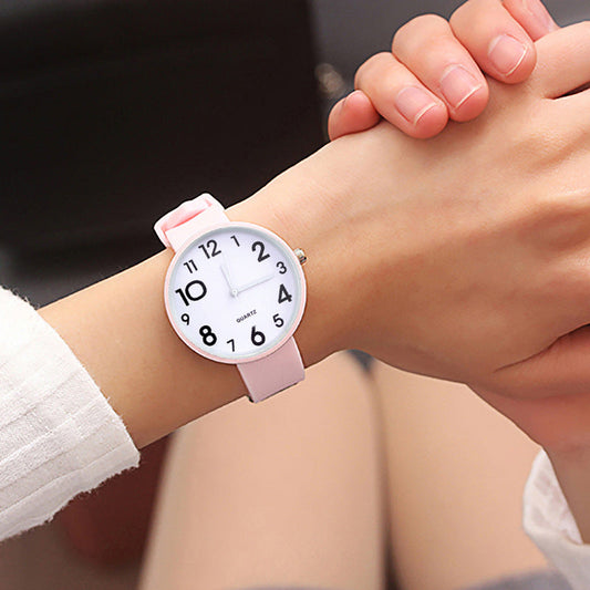 Small Dial Casual Fashion Watch Thin Strap Female Student Silicone Strap Temperament Ladies Watch Fresh Children Clock Casual Quartz Wristwatch With Bezel Case Silicone Band Watch For Women Girls