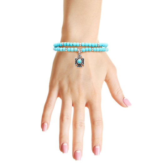 Turquoise Natural Stone Tunderbird Bracelet