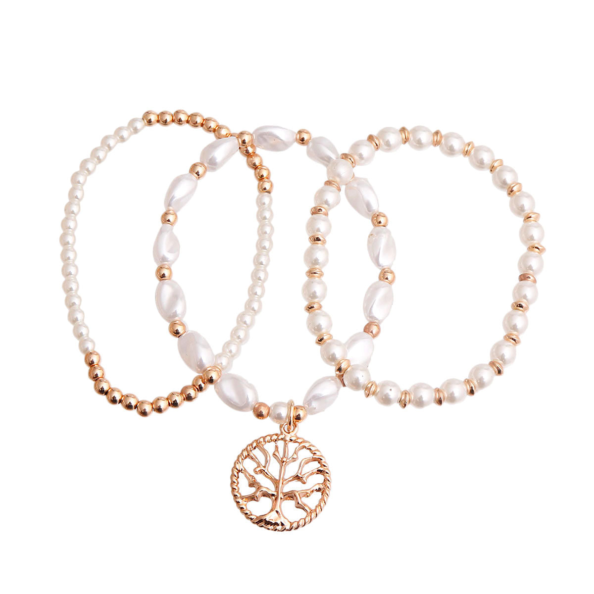 Cream Pearl Tree of Life Bracelets