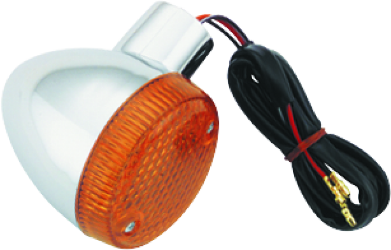 Orange turn Signal with wiring on a white background
