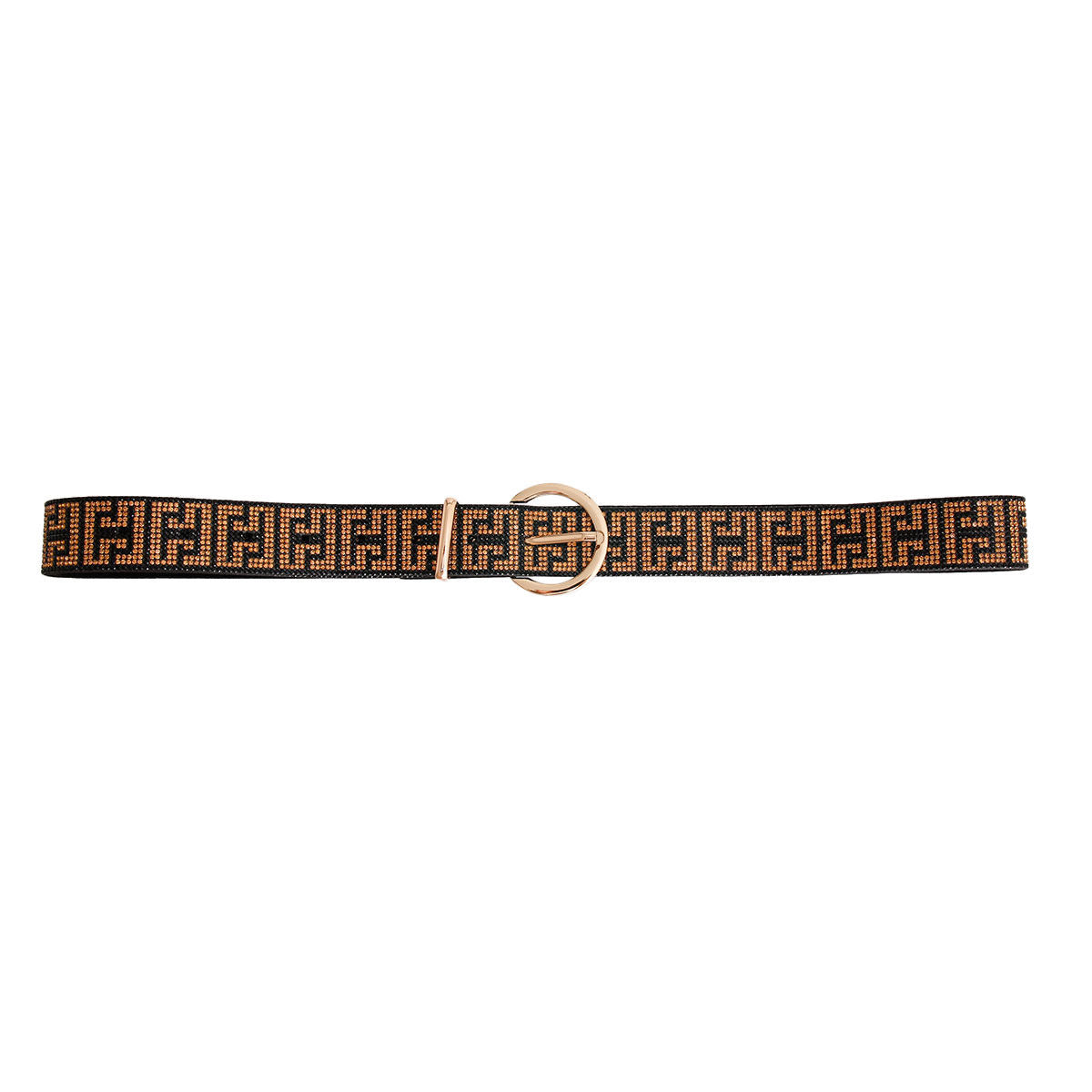 Greek Key Rhinestone Black Belt