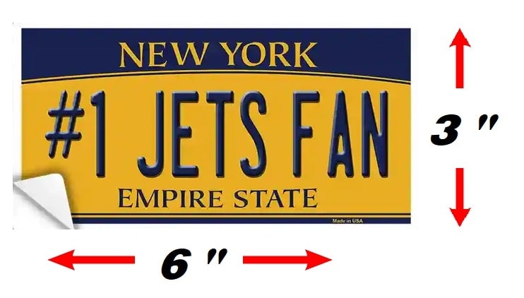 Size Graphic for Number One Jets Fan Bumper Sticker