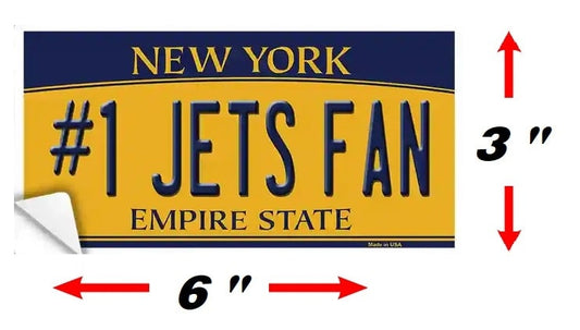 Size Graphic for Number One Jets Fan Bumper Sticker