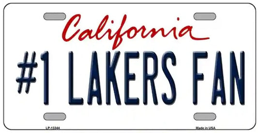 Number 1 Lakers Fan Novelty Metal License Plate Tag 