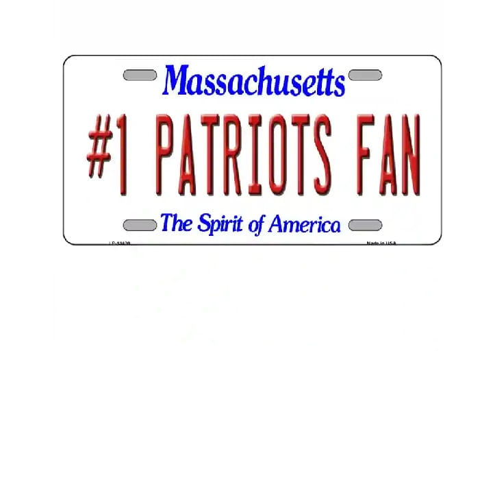 Number One Patriots Fan License Plate