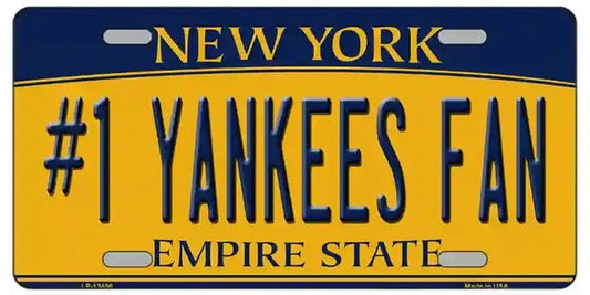 Number 1 Yankees Fan Souvenir License Plate AND Key Chain