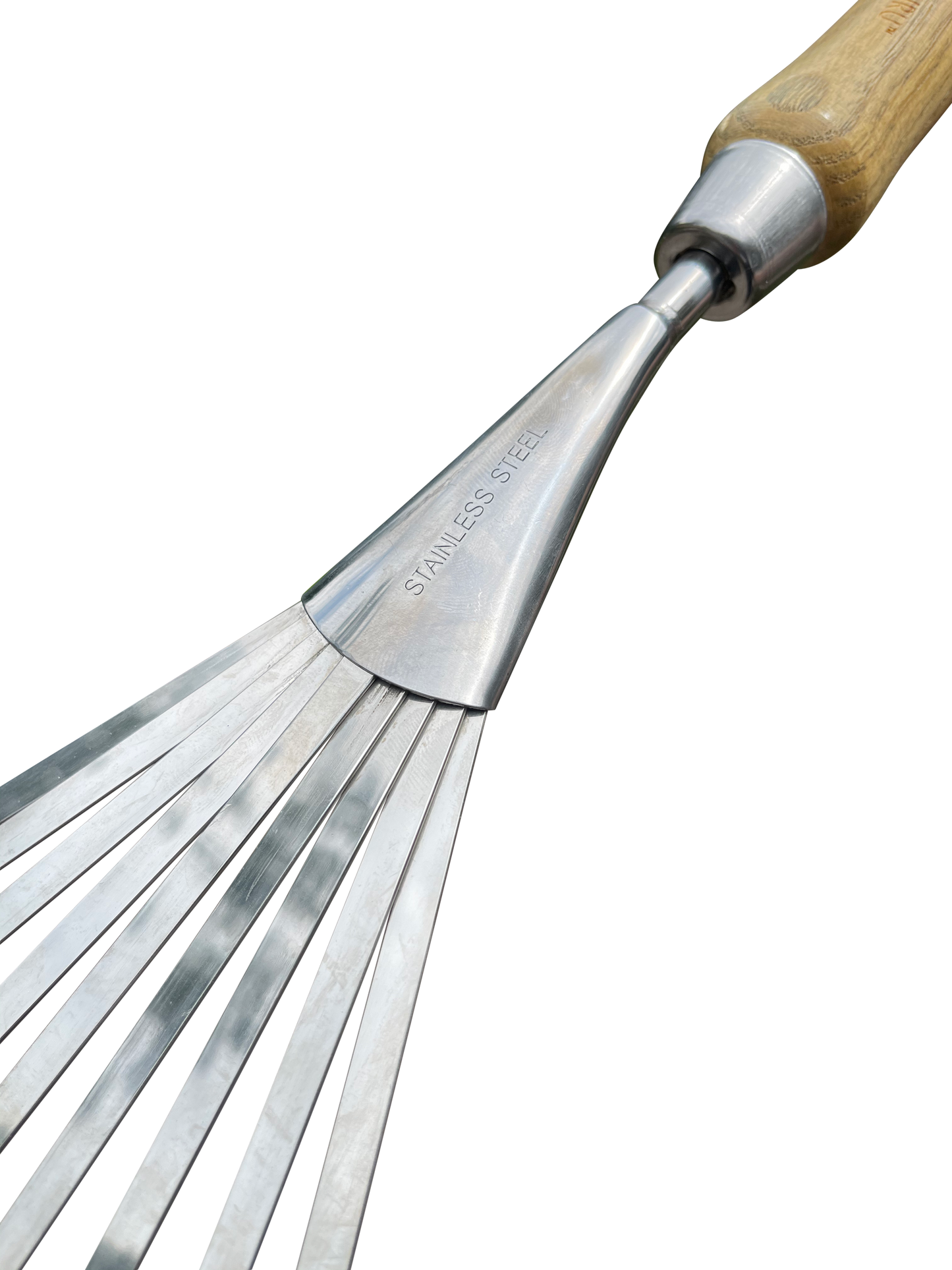 Stainless Steel Garden Hand Rake (classic wood handle)