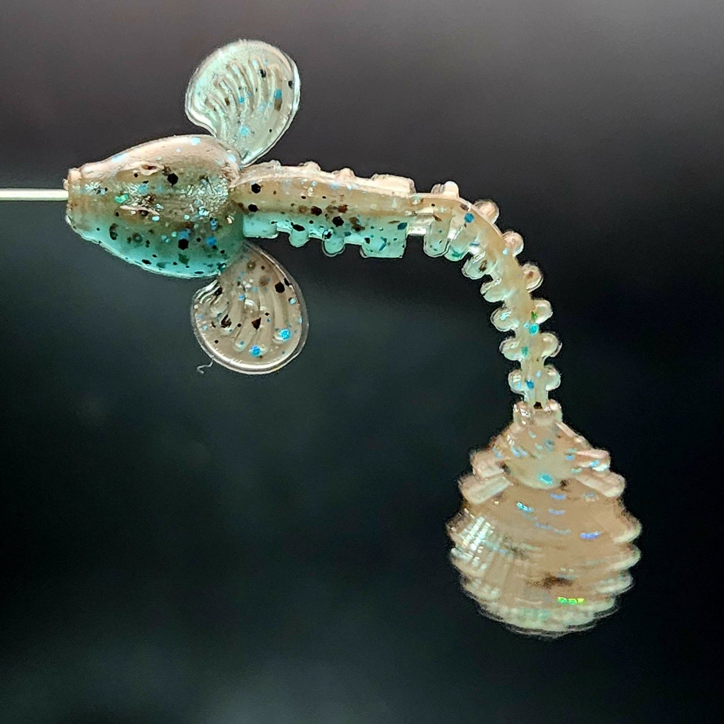 Fishing lure with a dark background