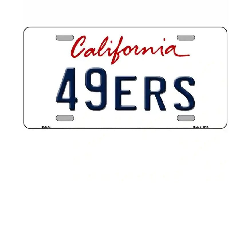 49ers California State Novelty License Plate