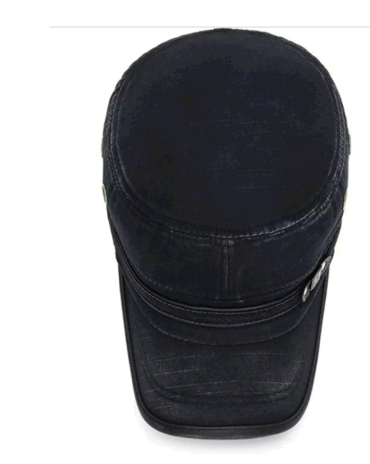 Cotton Hat Adjustable Black-Fabric trimmed Vintage