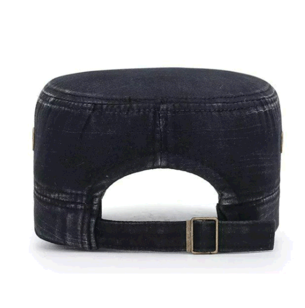 Cotton Hat Adjustable Black-Fabric trimmed Vintage