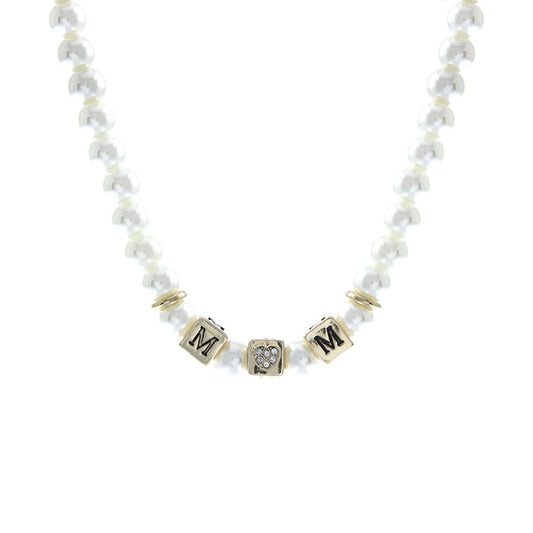 Cream Pearl Gold MOM Necklace