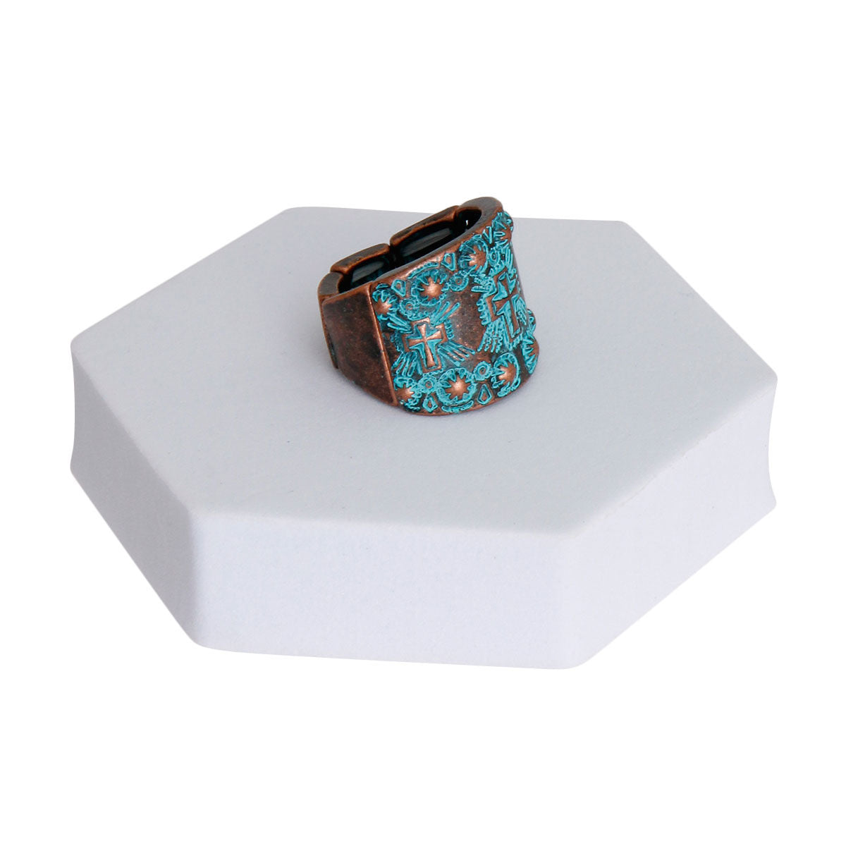 Patina Metal Boho Cross Ring